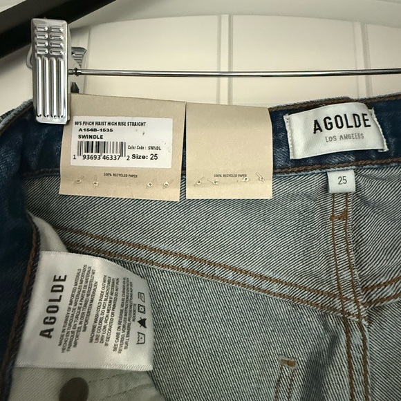 NWT AGOLDE The 90's Pinch Waist jeans in Swindle. Size 25 - Picture 7 of 8